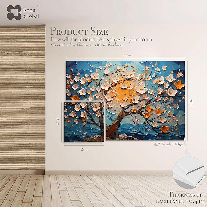 Soon Global Acoustical Wall Panels, 72 X 48 Inches Art Acoustic Panels, Decorative Acoustic Panels, Acoustic Wall Panels, Sound Absorbing Wall Art, Canvas