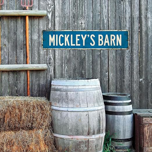 Custom Rustic Sign, Personalized Decor Street Signs Gift, 24x6 Inches, ACM, Fade Resistant, Made in USA
