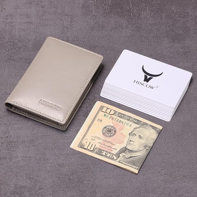 Leather Business Card Case Holder for Men & Women, Italian Calfskin