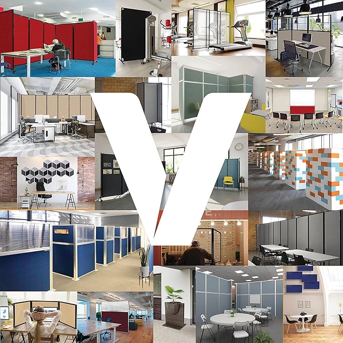 Versare Workstation Partition | Portable Wall Divider | Modern Office Cubicle | Free Standing Privacy Screen | Flexible Work Space | 99" x 70" Natural Maple Wood Grain Panels with Clear Window