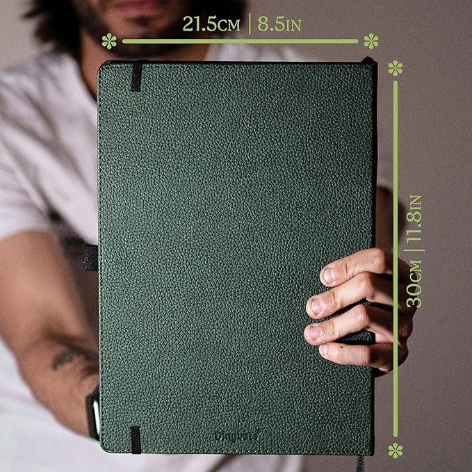 Dingbats* - Wildlife Lined Extra Large A4 Notebook - PU Leather Hardcover Journal for Work, Writing - Pocket, Elastic Closure, Pen Holder, Bookmark