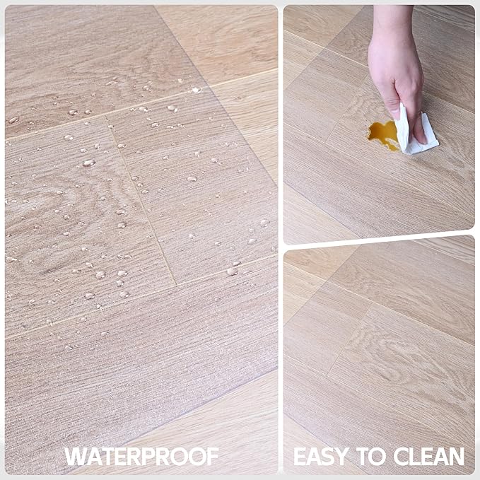 HOMEK Office Chair Mat for Hardwood Floor, 60" x 36" Clear Computer/Desk Chair Mat for Hard Floor, Thicker, Easy Glide, Non-Slip, Protects Hard Surfaces from Scratches, Ideal for Home or Office