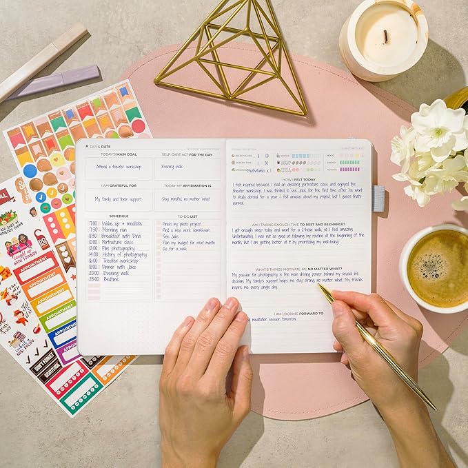 Clever Fox Self-Care Journal – Daily Reflection Notebook – Mental Health & Personal Development Planner, Meditation & Mood Log, A5 (Foggy Alps)