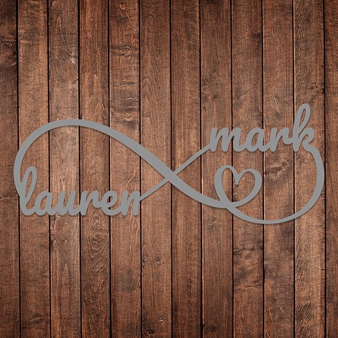 Personalized Valentines Metal Wall Sign, Custom Infinity Heart Love Couple Name Sign, Valentine's Wedding Gifts for Couples, Metal Engagement Sign, Home DecoratioN, Gift for Anniversary