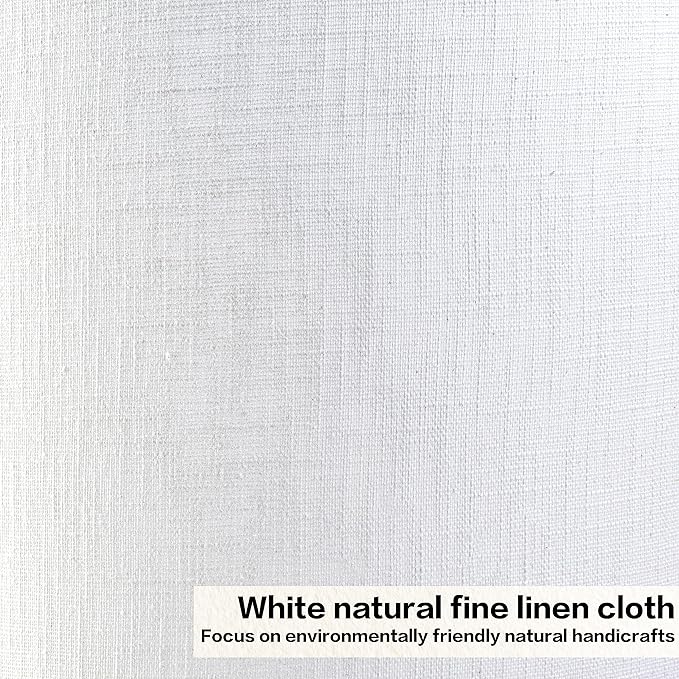 GO&SO White Textured Drum lampshade Medium Lamp Shade 13" Top x 13" Bottom x 10" High (Spider) Modern Linen Lamp Shades for Table Lamp Bedside Lamp Natural Linen Replacement Assembly is Required