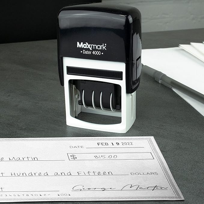 MaxMark Dater 4000 Self Inking Date Stamp - Black