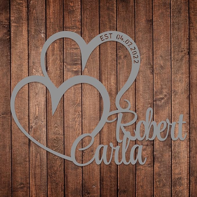 Personalized Valentines Metal Wall Sign, Custom Infinity Heart Love Couple Name Sign, Valentine's Wedding Gifts for Couples, Metal Engagement Sign, Home Decoration, Gift for Anniversary