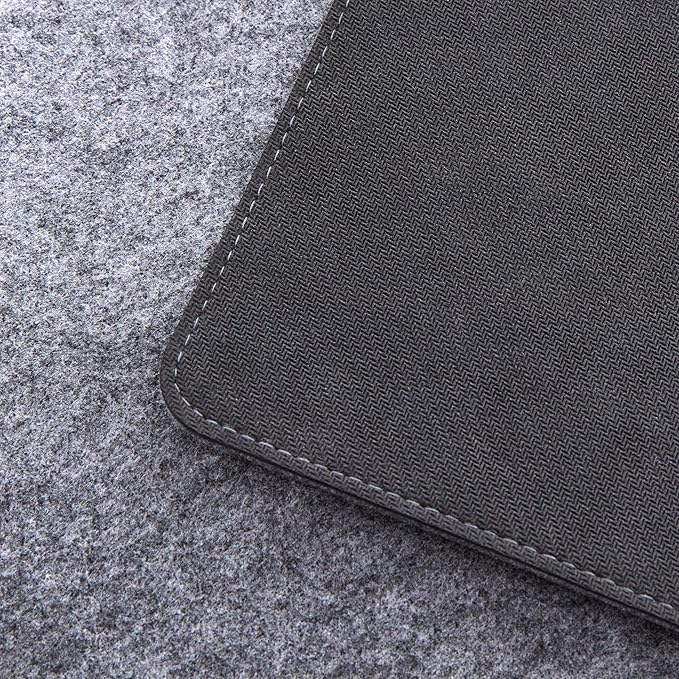 Wolvende Premium Felt Desk Mat | Large 15.75" x 36" | Multifunctional Desk Pad for Home Office | Mid Gray